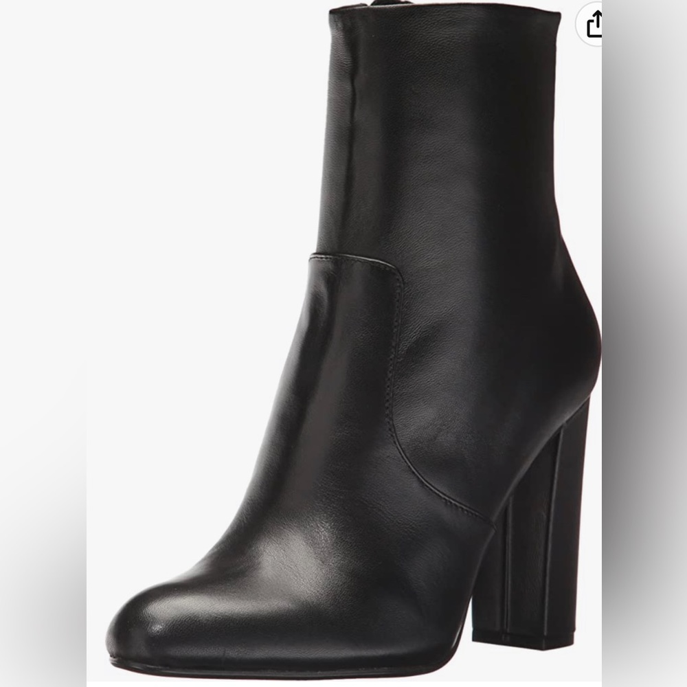 Steve Madden Black Heeled Ankle Boot (Editor Ankle Boot)